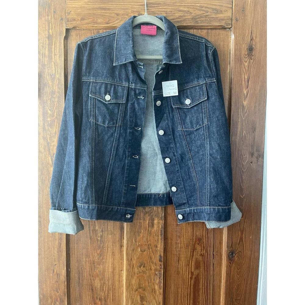 NWT Carol’s Denims Blue Dark Wash Denim Jeans Jacket Pockets Size Medium